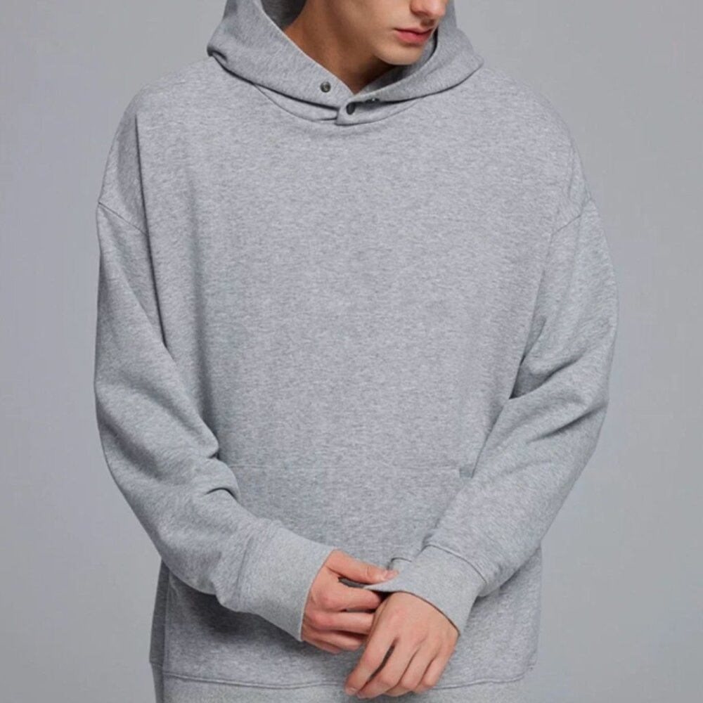 Banana Republic Factory Unisex High-Street Hoodie – M (Gray Space Cotton)